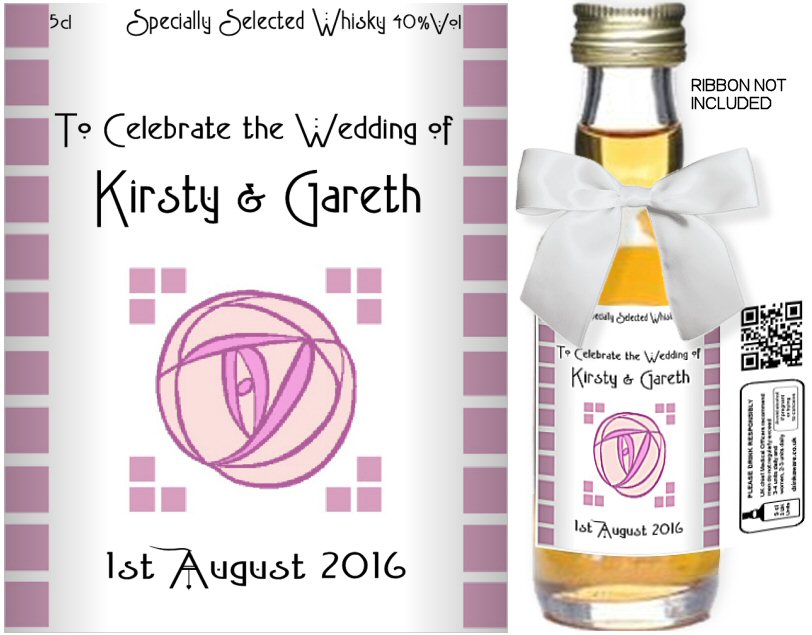 Personalised Alcohol Miniatures | Wedding Favour Label 40 - Click Image to Close